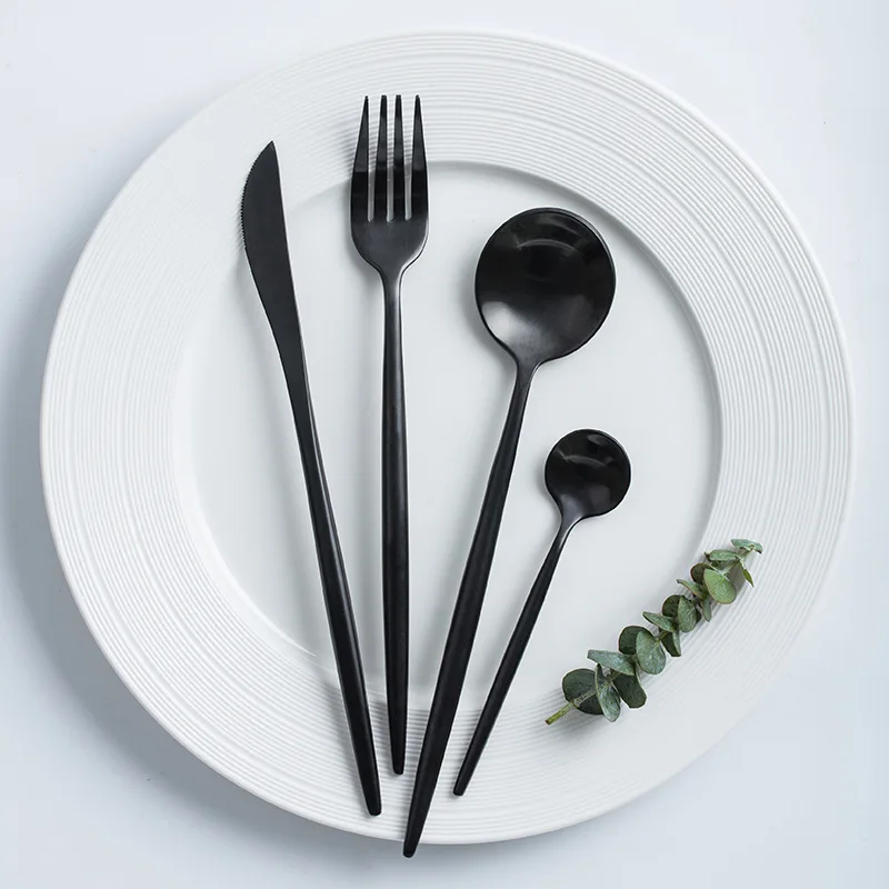 Wholesale restaurant amazon cheap knife spoon fork 4pcs cutlery set stainless steel flatware