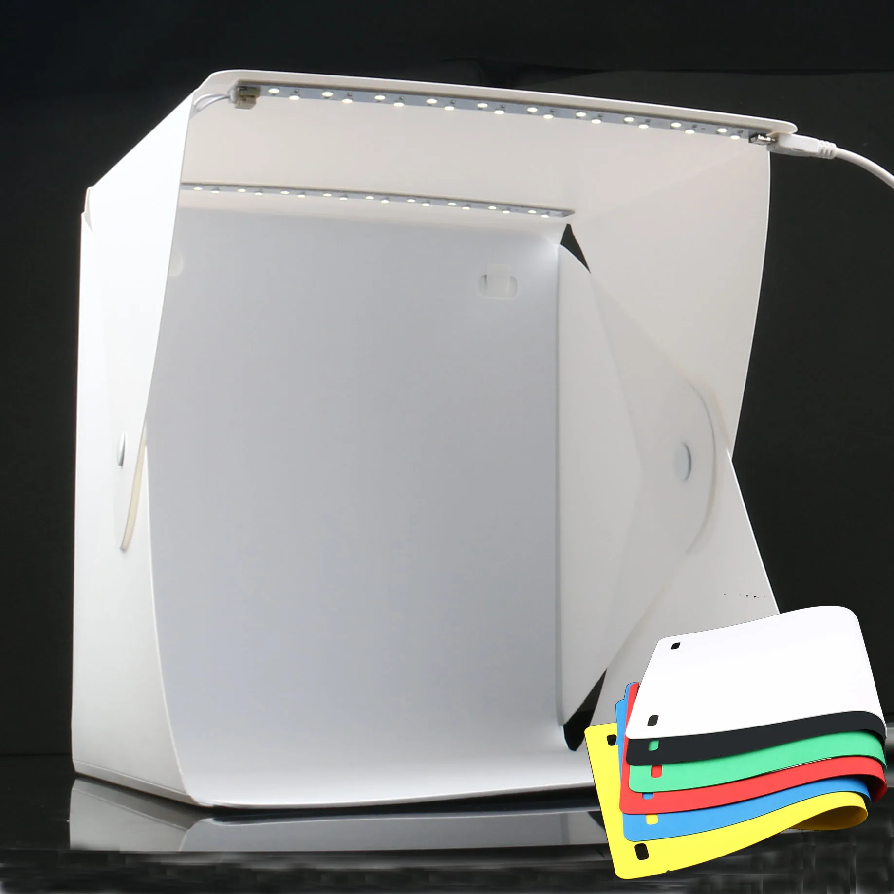 6 color backdrop 2 LED Strip 40cm Portable Photo Studio Softbox led Light Box