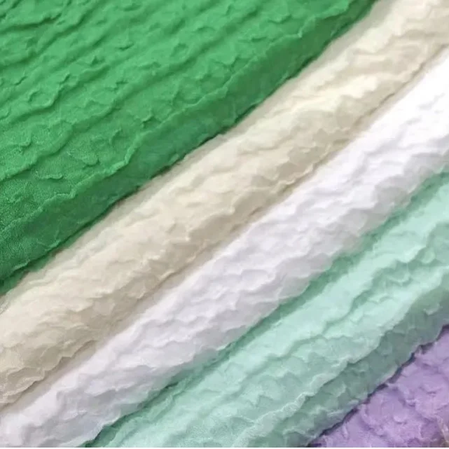 Straight type bubble polyester spandex knitted clothing jacquard fabric