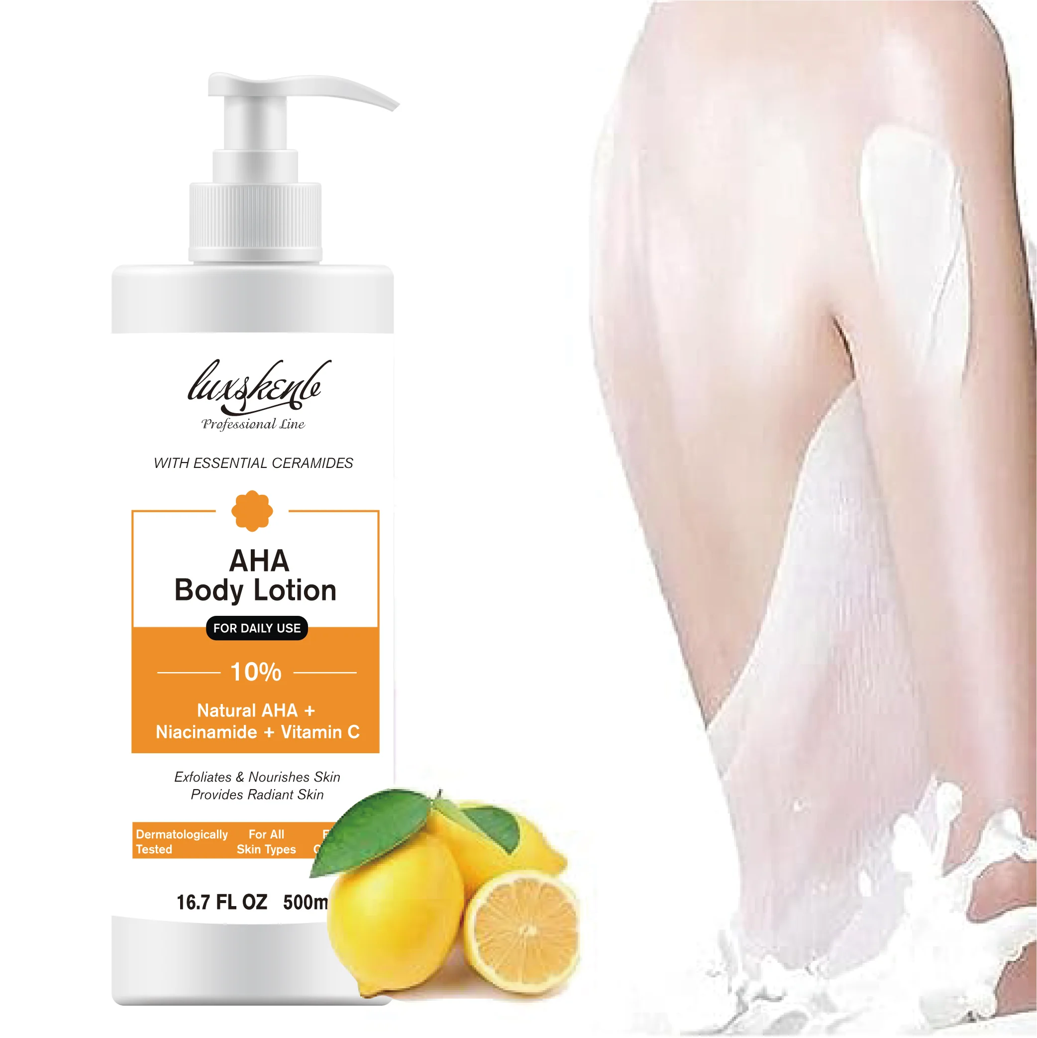 Wholesale Natural AHA Nicotinamide Best Whitening Body Lotions Vegan Body Care Bleaching Lotion for Whole Body Black Skin