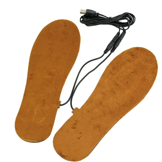 Shockproof Logo custom winter warm anti-foot pain comfortable electric rechargeable battery heating shoe insoles