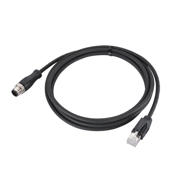 RJ45 male to M12 A-Code male molded 1.5m Cat 5e SFTP 4x2x24AWG 5 million drag chain cable