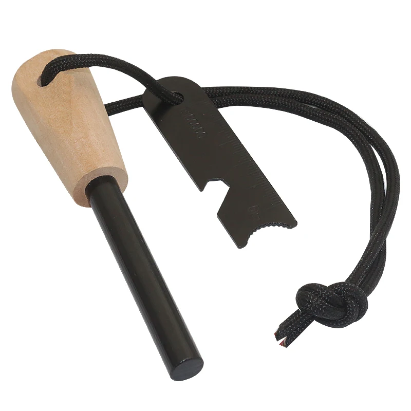 3/8 Inches Waterproof Fire Starter Survival Hunting Camping Feuerstahl with Wood Handle