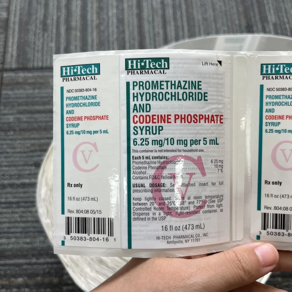 wockardt cough syrup sticker label hitech Multi-layer adhesive sticker with booklet