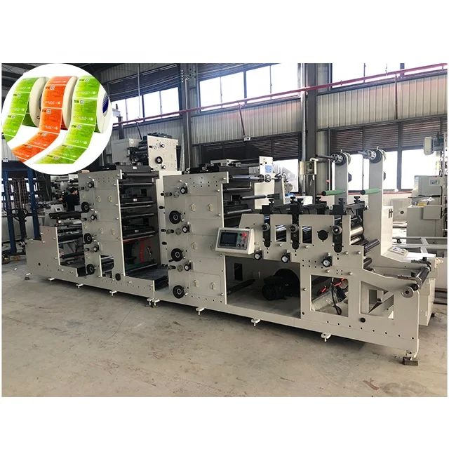 Hot sales 6 colors aluminium foil label paper flexo printing press machine