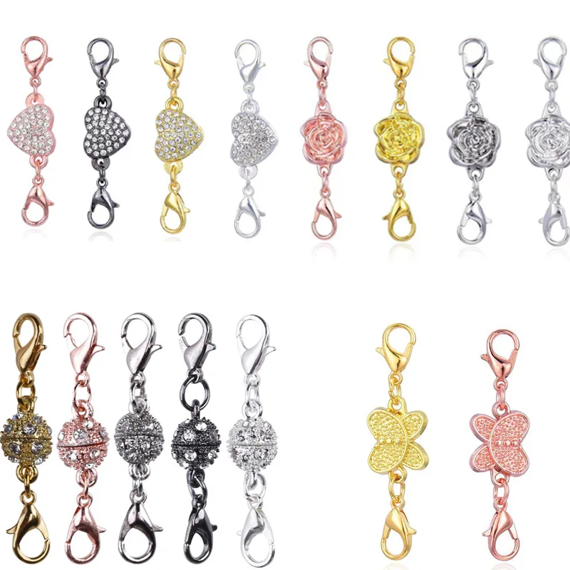circular Double-sided  Lobster Clasp Jewelry connect Clasps  Clasps For Flat Leather Bracelet Connecting buckle Link chain