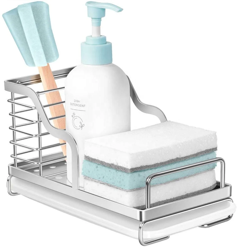 
 Nieifi нержавеющая сталь губка мыло держатель для туалетной щетки раковина Caddy органайзер для кухни с поддон  