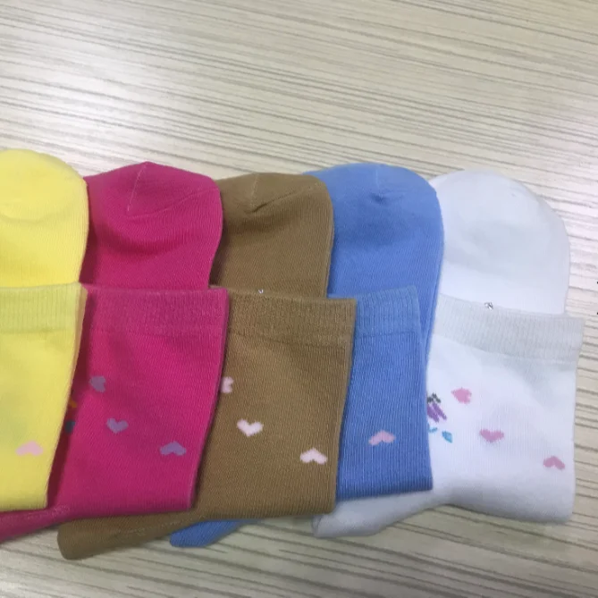 
Solid Colors Comfortable Women Bulk Wholesale Sport Sock With Heart Pattern 
