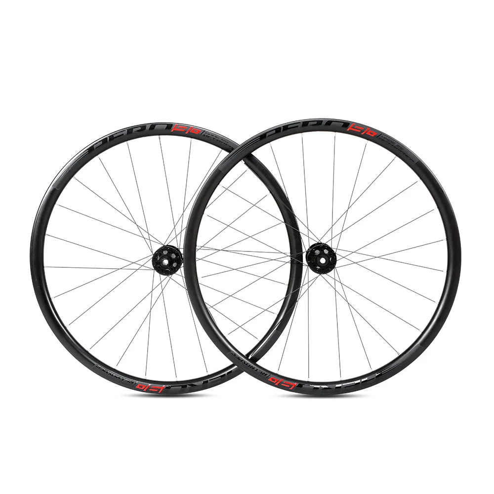 China factory 24 holes 4 bearings 700C carbon wheelsets road bike carbon wheels with 12*142 thru axle disc brake