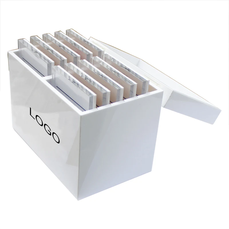 15 Tiles White Acrylic Lash Storage Box With Black Veins
