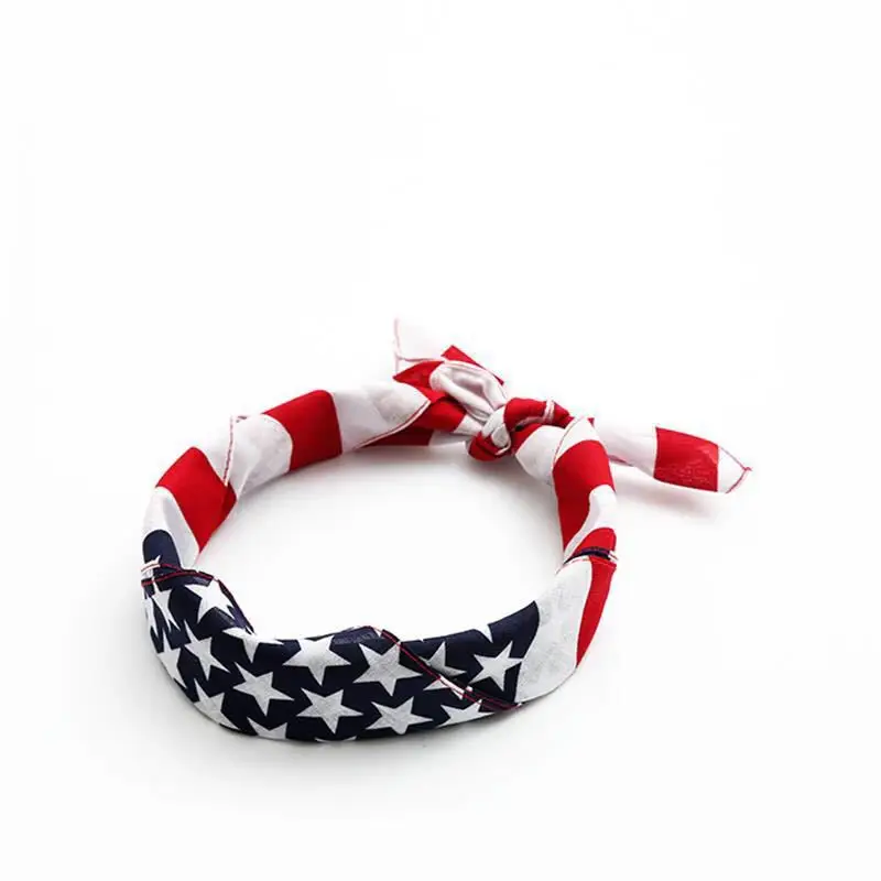 Tanpopo Popular American Flag USA Square Dog Bandana Bibs Scarf Patriotic Cats Kerchief for Small Large Pets Cotton Towel
