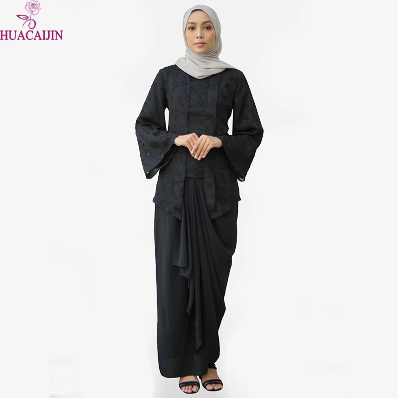 Muslimah Kebaya Fashion Lace Style Baju Kurung Soft Beading Set Baju Suit Islamic Clothing Elegant Popular Muslim Top Skirt