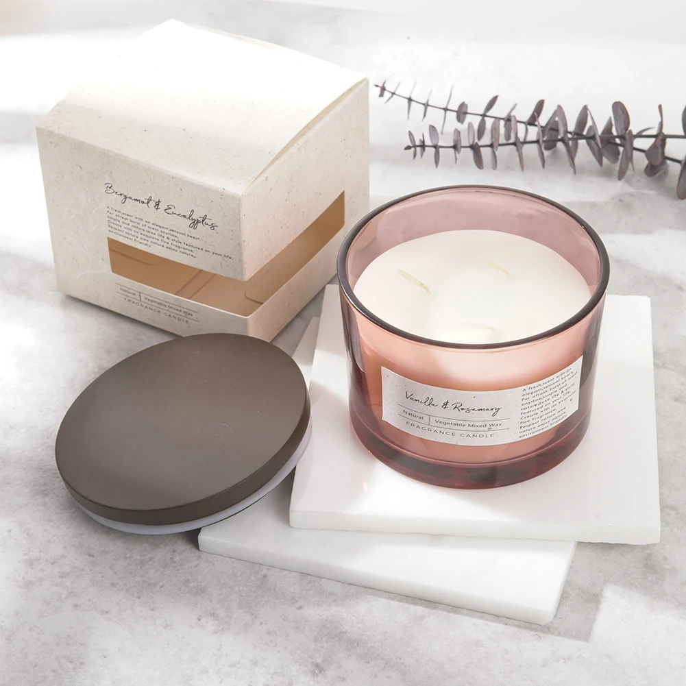 Подарок на день Святого Валентина украшение для дома ручной работы разные ароматы розовая стеклянная чашка ароматизированные свечи из соевого воска