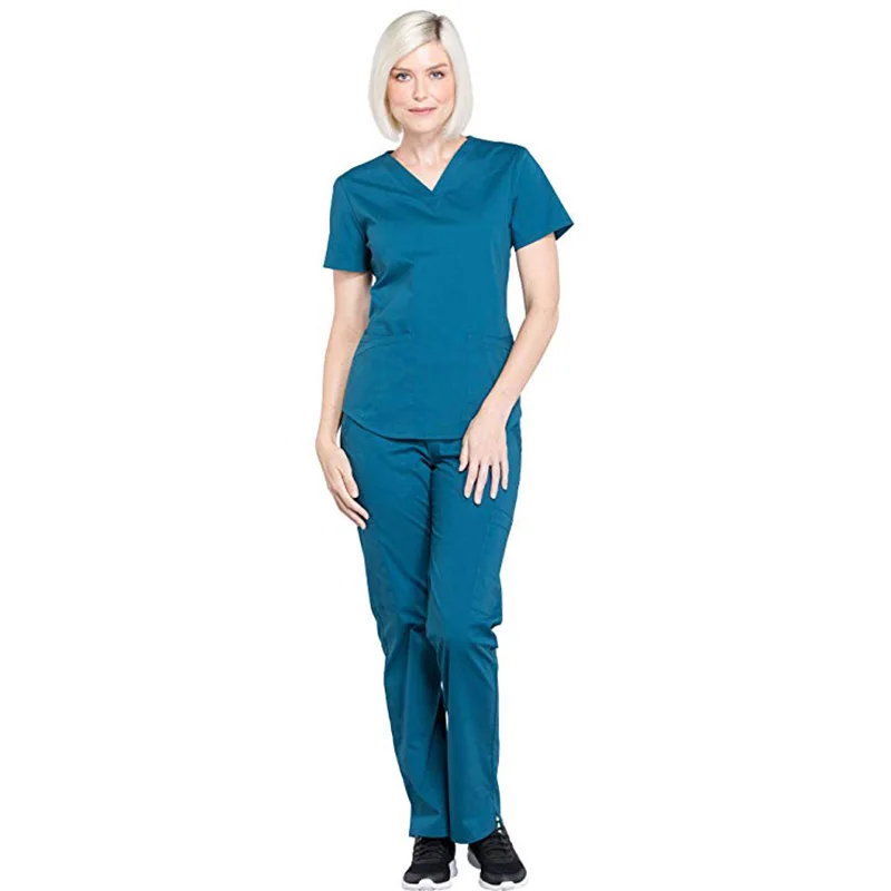 OEM Unisex Cotton Spandex Medical Scrubs Nurse Uniform Hospital Clothing
