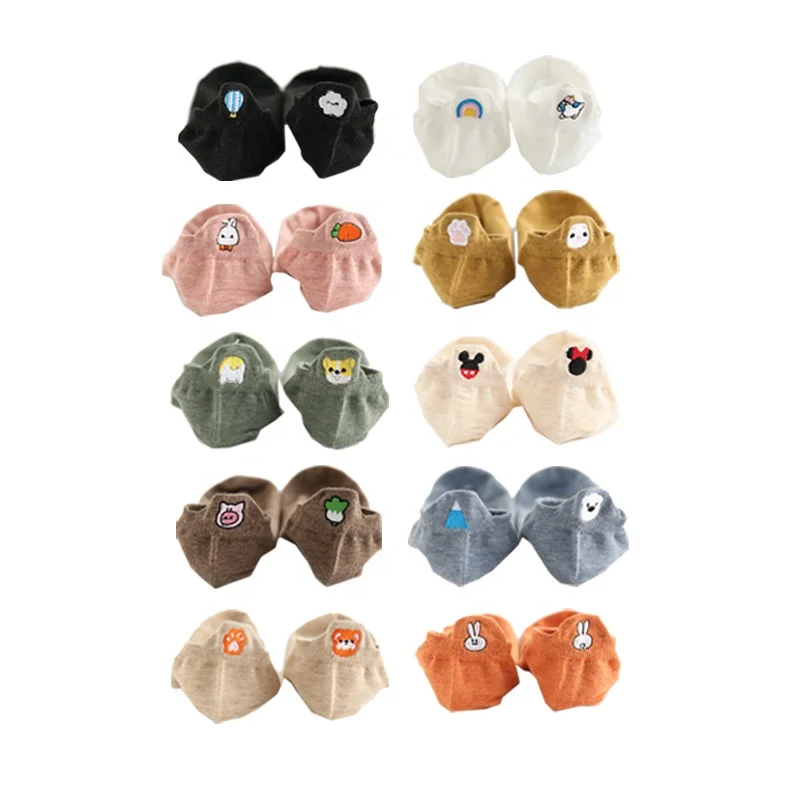 Animal New Style Dog Rabbit Cat Cute Ankle Socks Women Logo Embroidered Socks