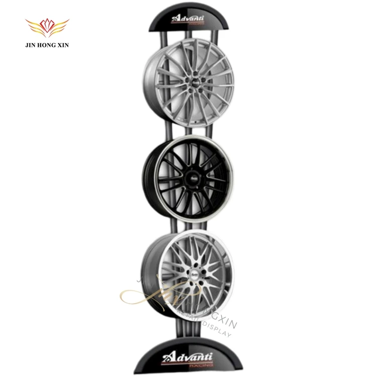 custom 3 tier factory metal motor car tire outlet rim display rack storage wheel hub stand
