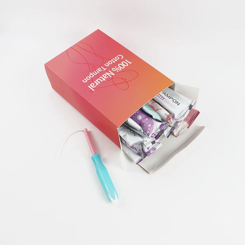 Menstrual female tampon eco-friendly feminine applicator cotton security tampons