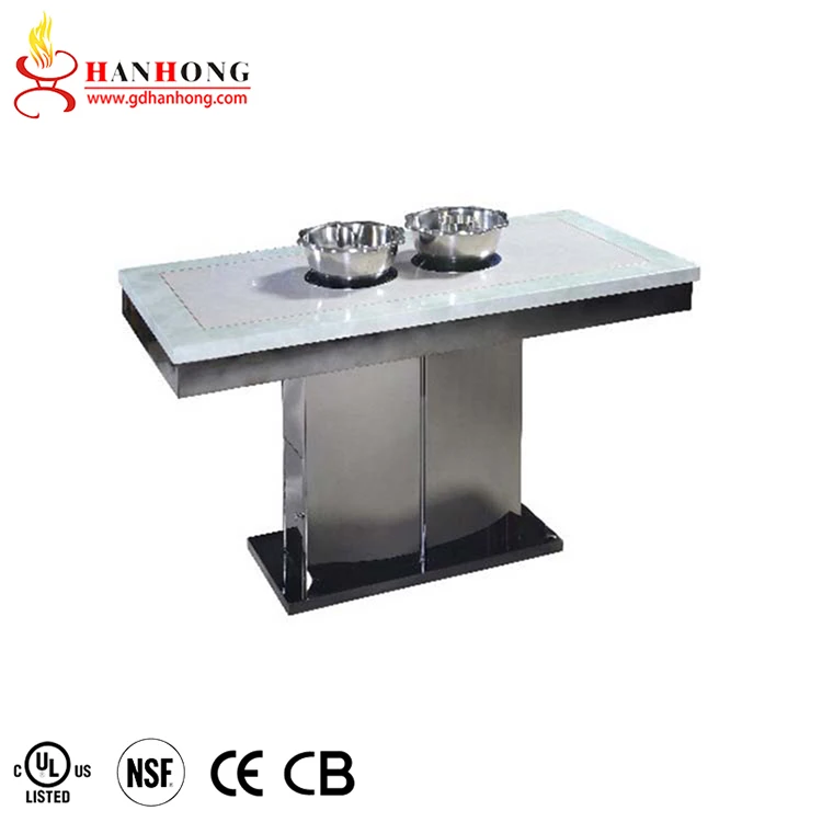 Hot pot table made of stainless steel