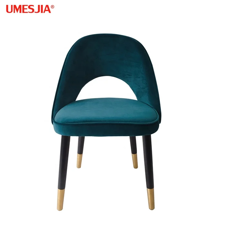 Italy Luxury Dining Chair Velvet  wooden legs Brass feet end Modern Restaurant Furniture coffee chair COLETTE Chair
