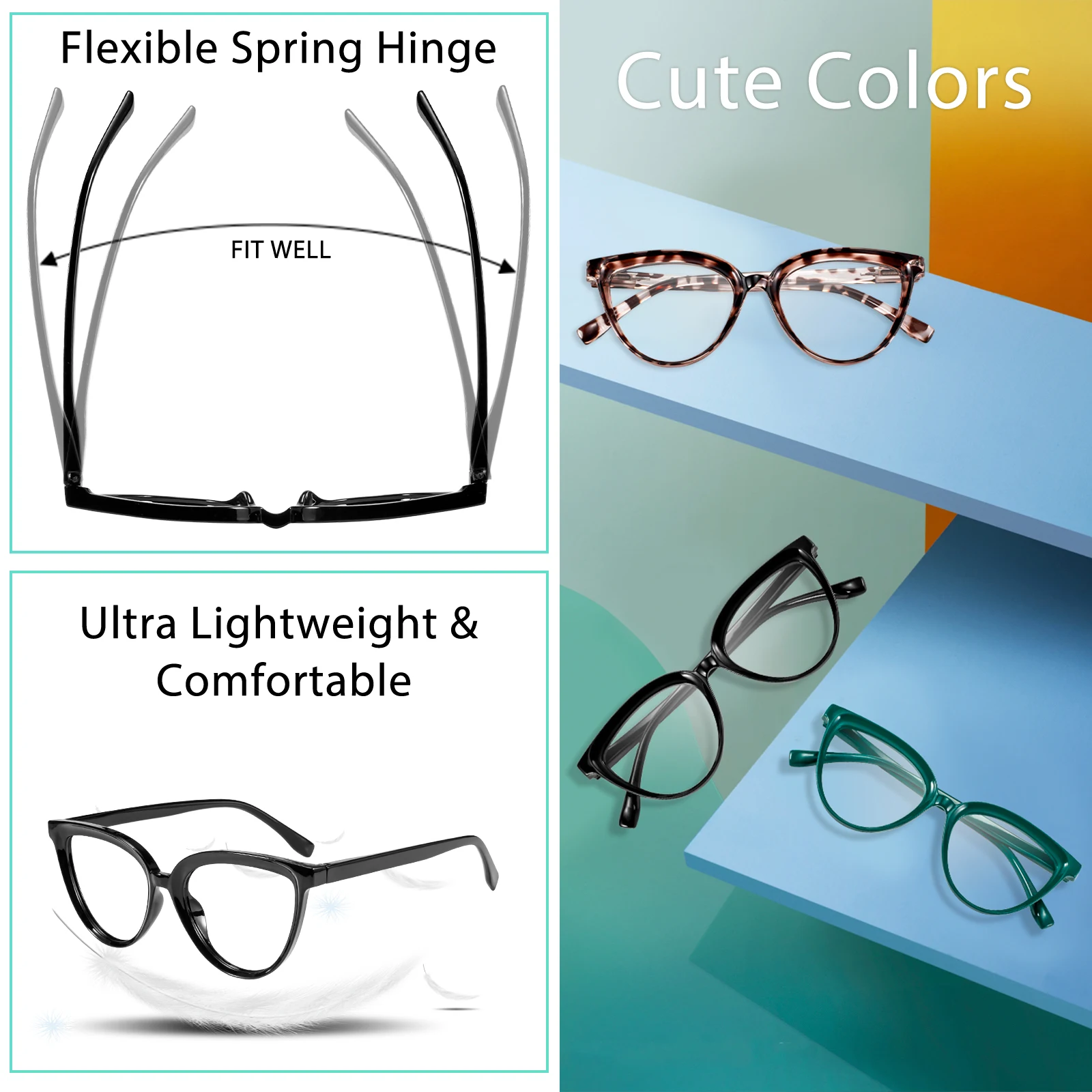 Cheap New Fashion Color changing Custom logo Women Optical Blue Light optical Glasses Cat Eye Eyeglasses Frame