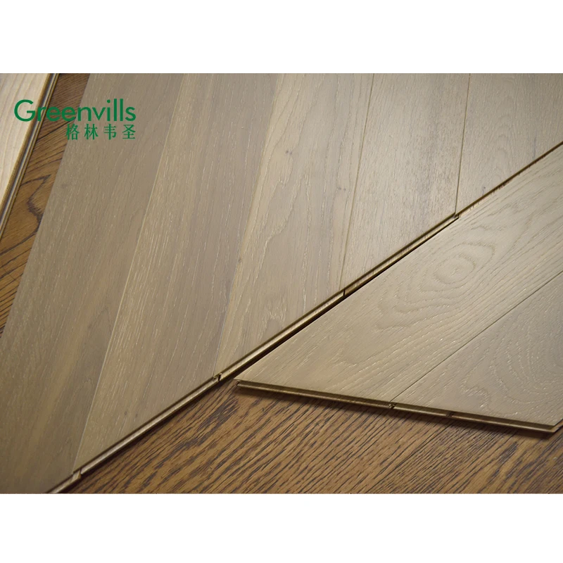In stock!! Factory price!!  Engineered chevron oak flooring, natural wood, white limed hardwood indoor used