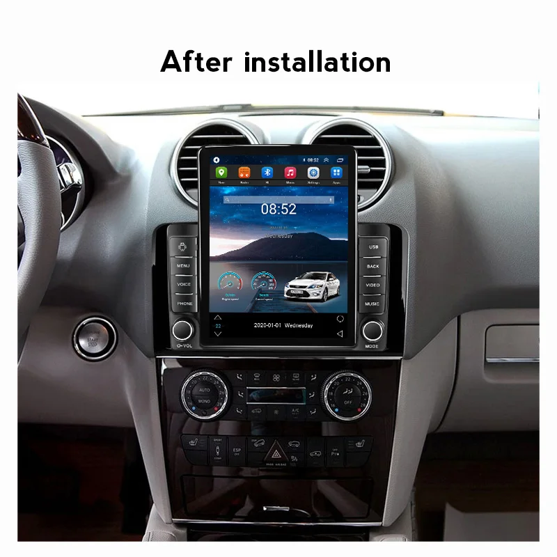 Tesla Android IPS 2.5D Car DVD Player For Benz Ml Gl W164 ML350 ML500 GL320 X164 ML280 GL350 GL450 4+64GB Carplay GPS Radio