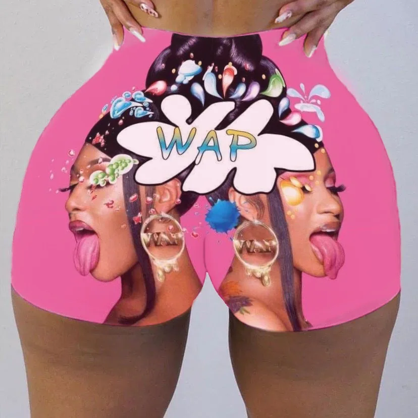 
Girls Shorts Snicker Shorts Gym 2020 Custom Logo Design Booty Yoga Sports Fashion Candy Skittles Snack Shorts Set For Women 