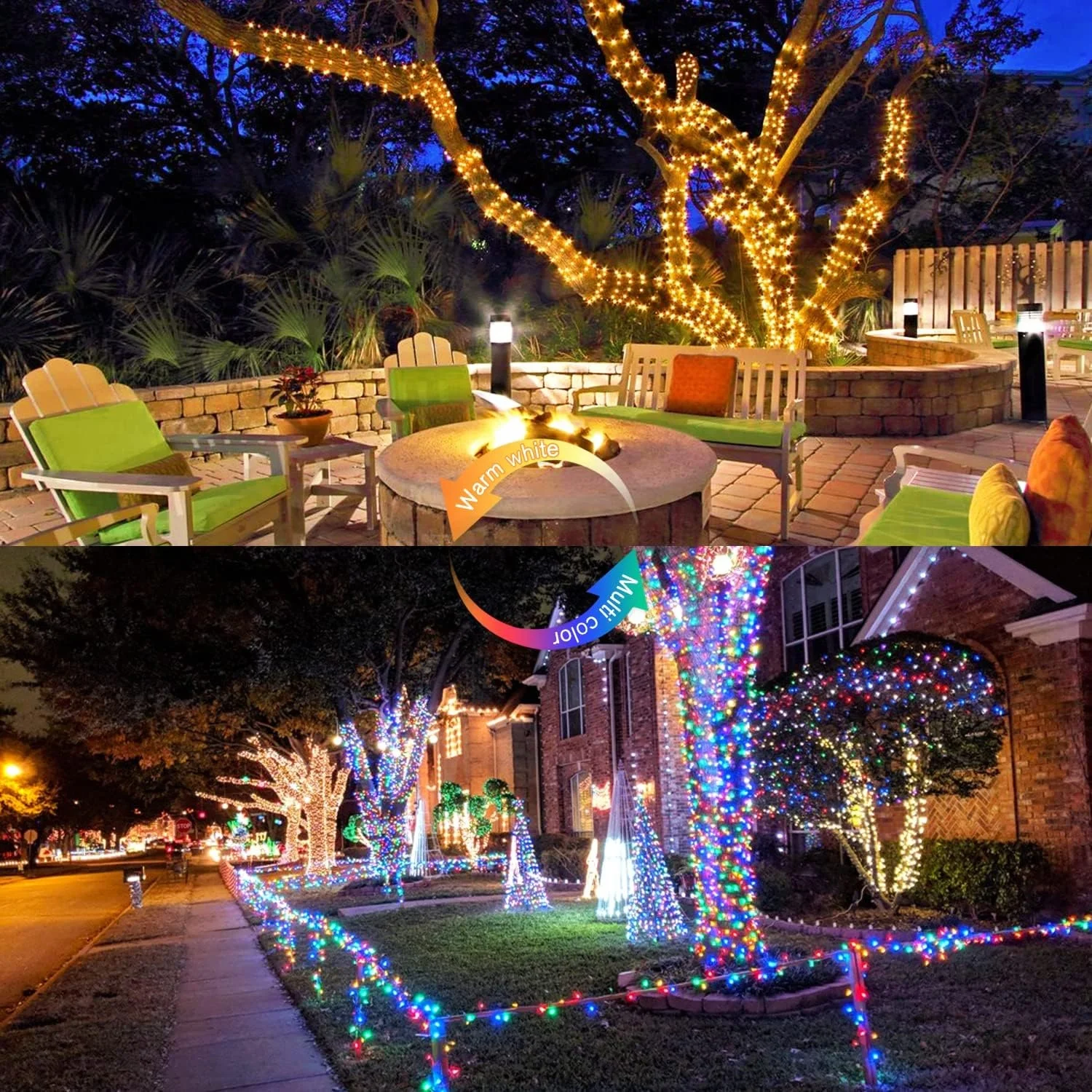 Smart Tuya WiFi  Christmas String Lights 200LED Color Changing LED RGB App-Remote-Control Control for Indoor Outdoor Party Decor