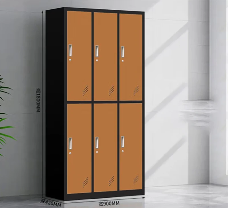 Cheap Price Office Building Metal Wardrobe Cabinet  6 Door Steel Locker  Colourful Steel Cabinet