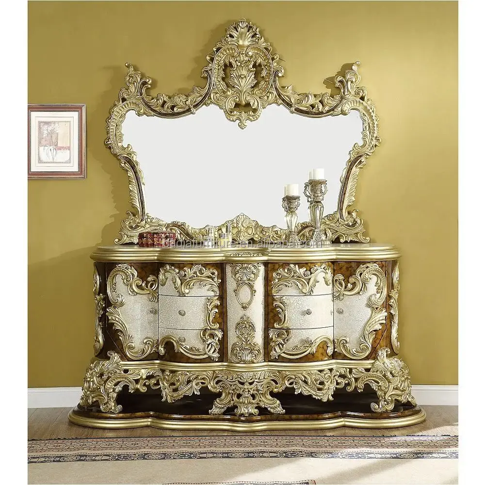 Italy Traditional Luxury home use Bedroom furniture Baroque design French style bedroom furniture set