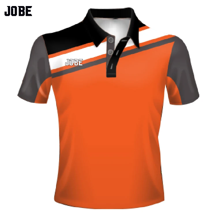 
dropshipping custom 95%polyester white orange polo t-shirt with 5% spandex 