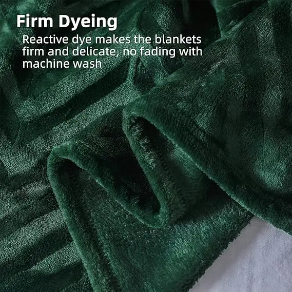 Flannel Fleece King Size Blanket for Bed, Soft Fluffy  Bedspread Coverlet with Decorative Chevron Pattern for All Season