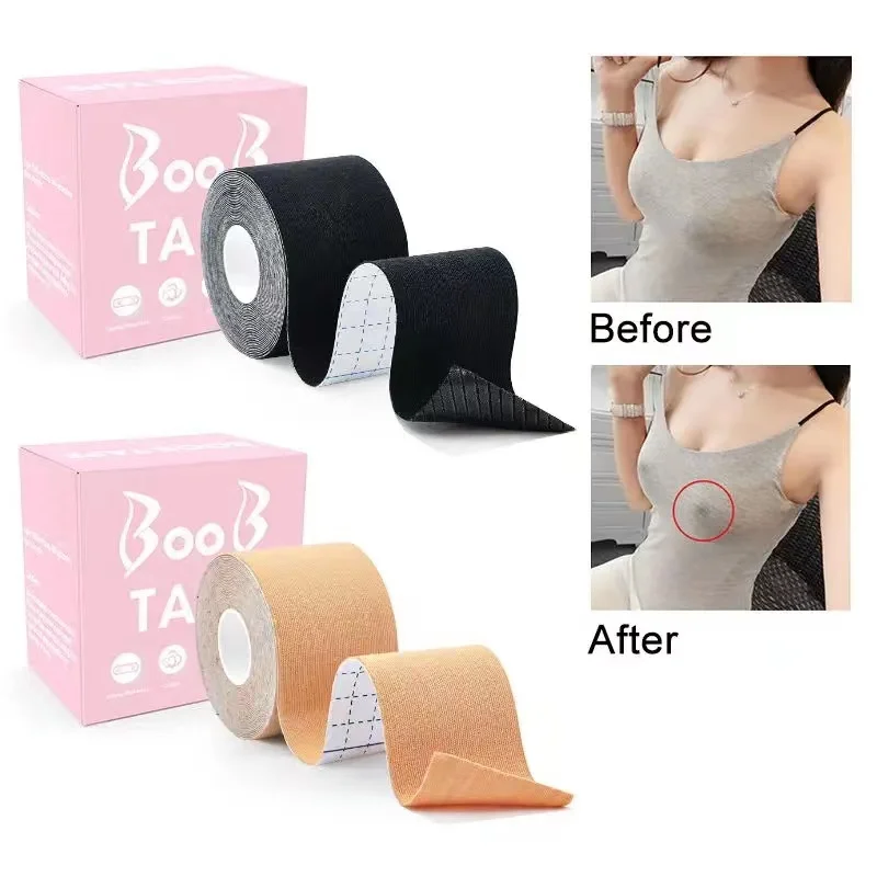 Natural silica gel push up boob tape Breathable Boob Tape with 2 Reusable Nipple Covers