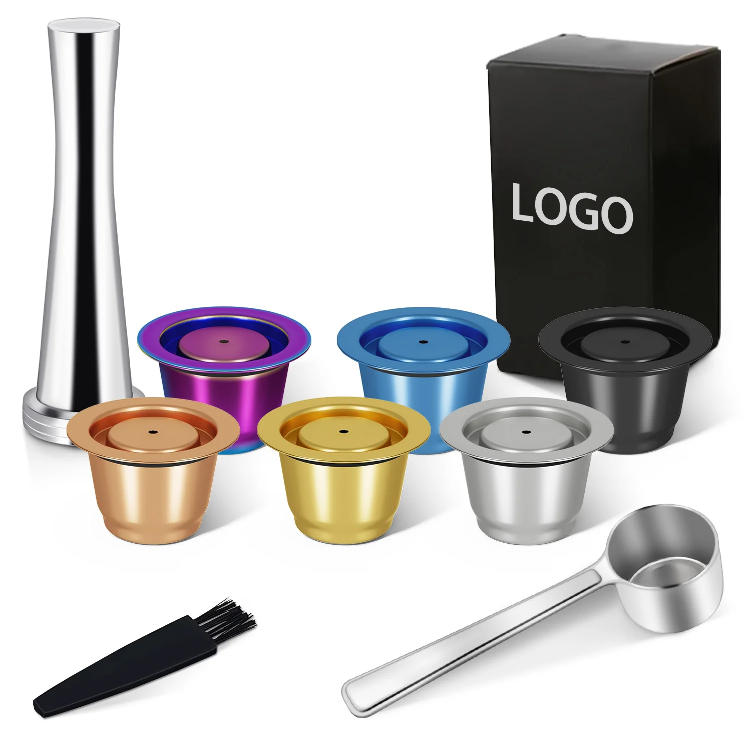 Stainless Steel Crema Espresso Reusable Capsule Coffee Pods for Refilling Capsules Pods for Nespresso Original Line Machines