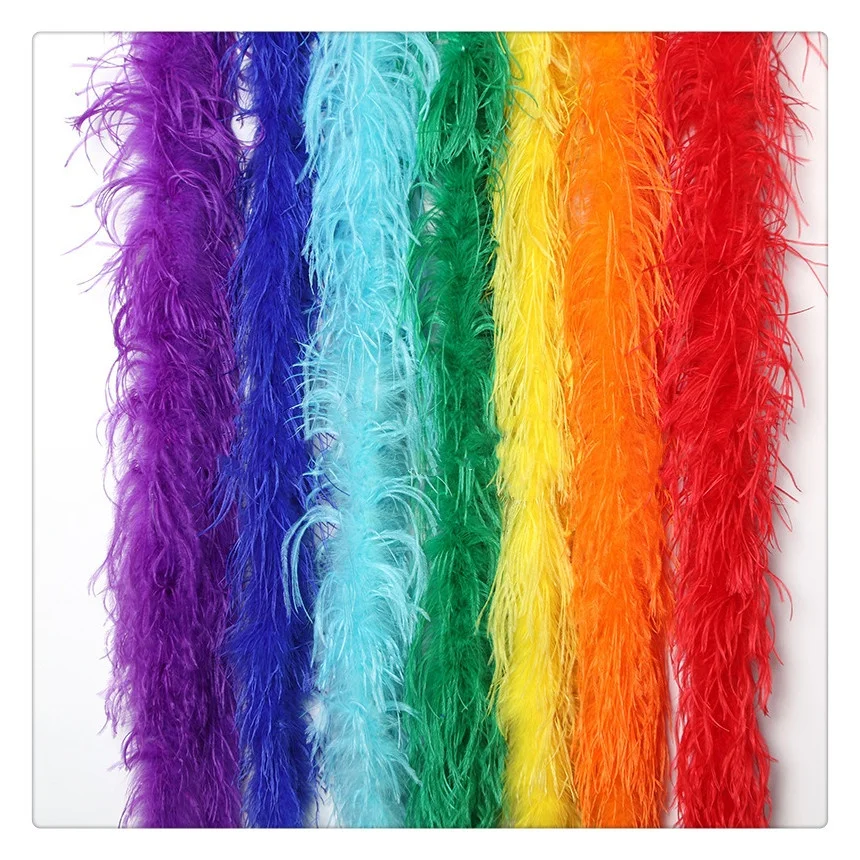 
Directly factory supplying 2 yards ostrich boa 1~20ply bulk cheap ostrich feather boa for wholesale 