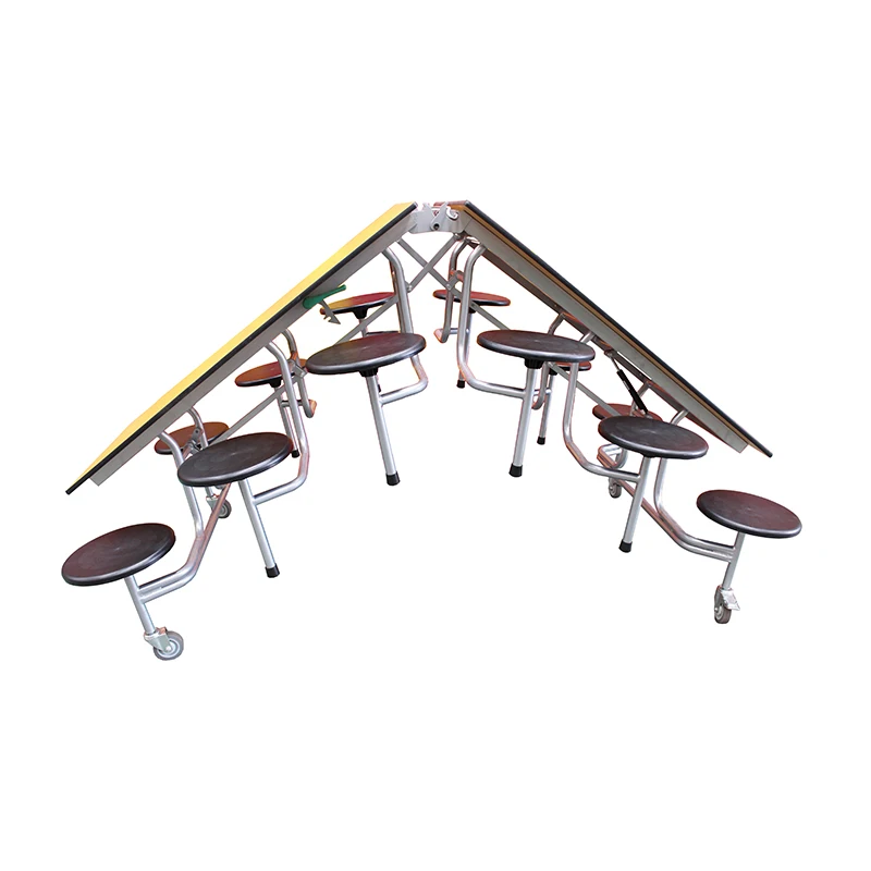 High School Dining Room Canteen Folding Table and Chair Sets for Sale, School Canteen Table Modern 1 Set School Desks Set/ Wood