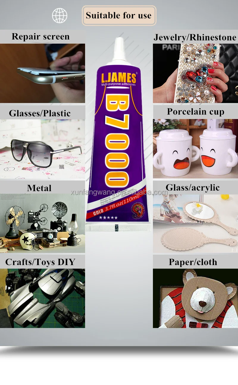 custom design High quality 15ml B7000 Glue Epoxy Adhesive E8000 glue 15ml 50ml 110ml for crystal jewelry glass metal DIY acrylic