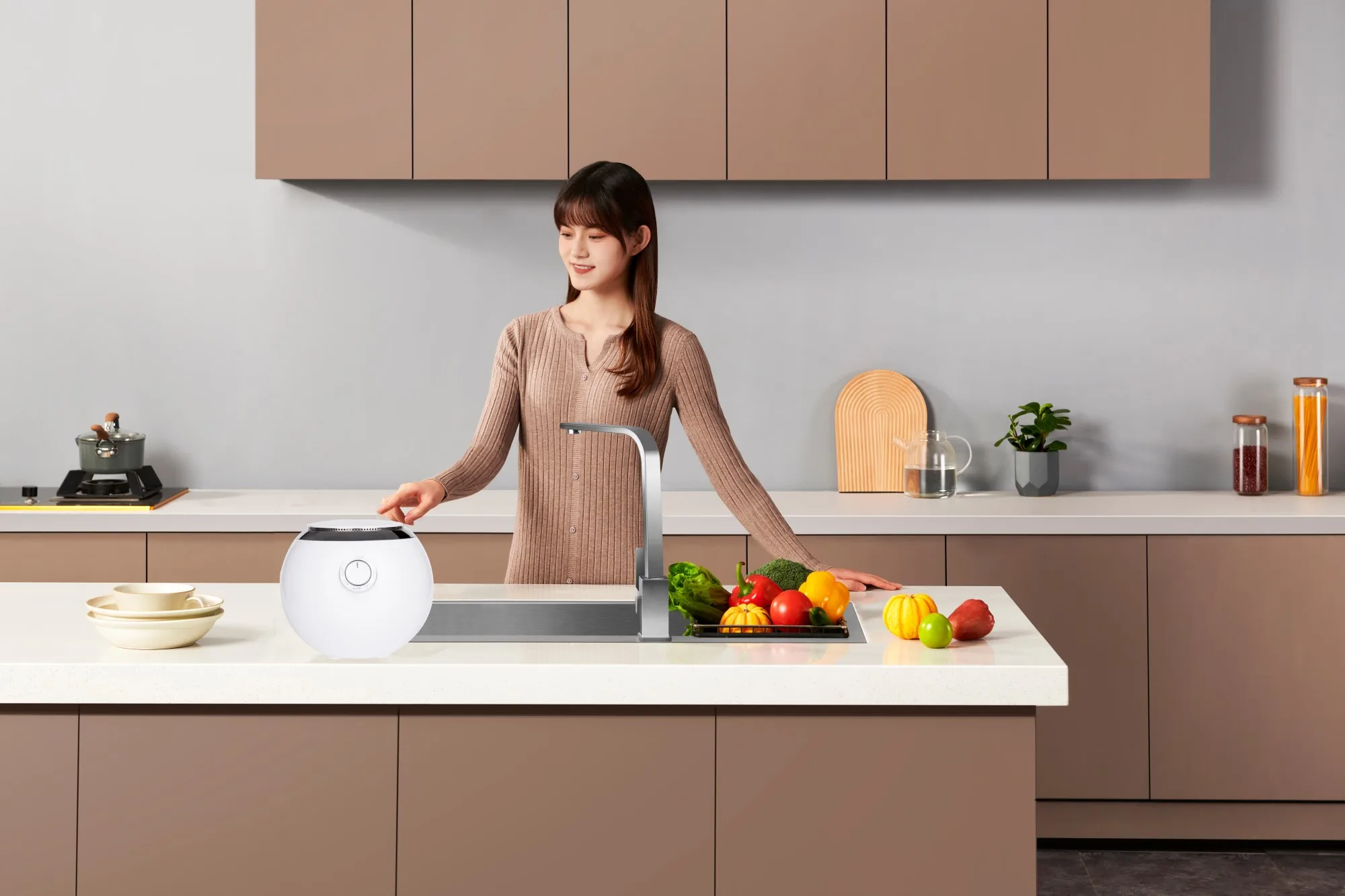 Direct Sales Home Use Desktop kitchen Ozone Cleaning 65w Mechanical Abs Pc Fruit And Vegetable Purifier