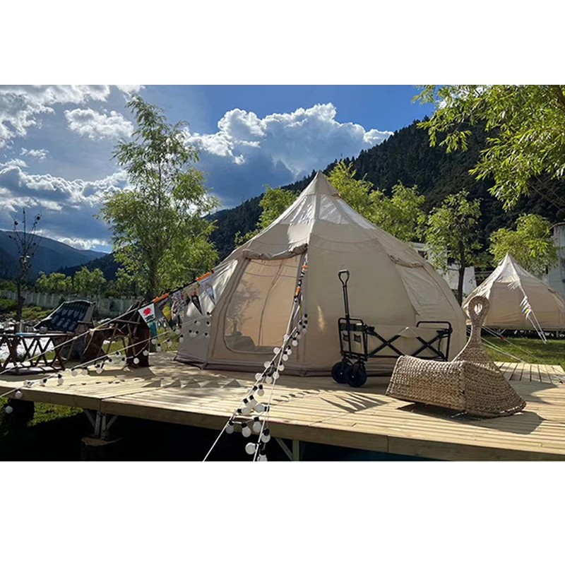 Outdoor Four Season Canvas Tents Camping Dome Tent Luxury Glamping Yurt Tents For Sale