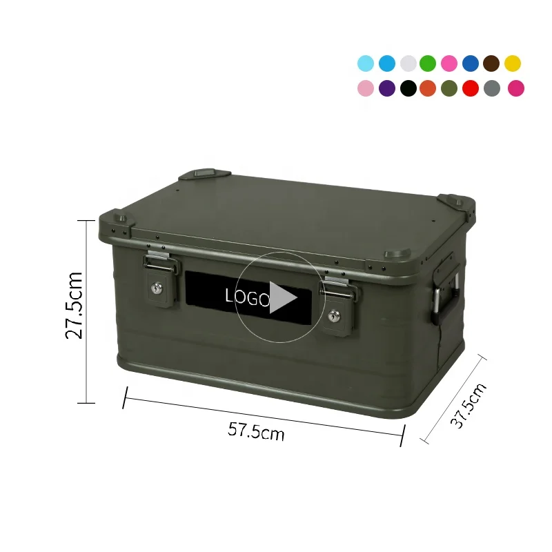 30L ROCKBROOK Wholesale Price Green Waterproof Folding Outdoor Strong Camping Large Aluminum Alloy Storage Box For Truck