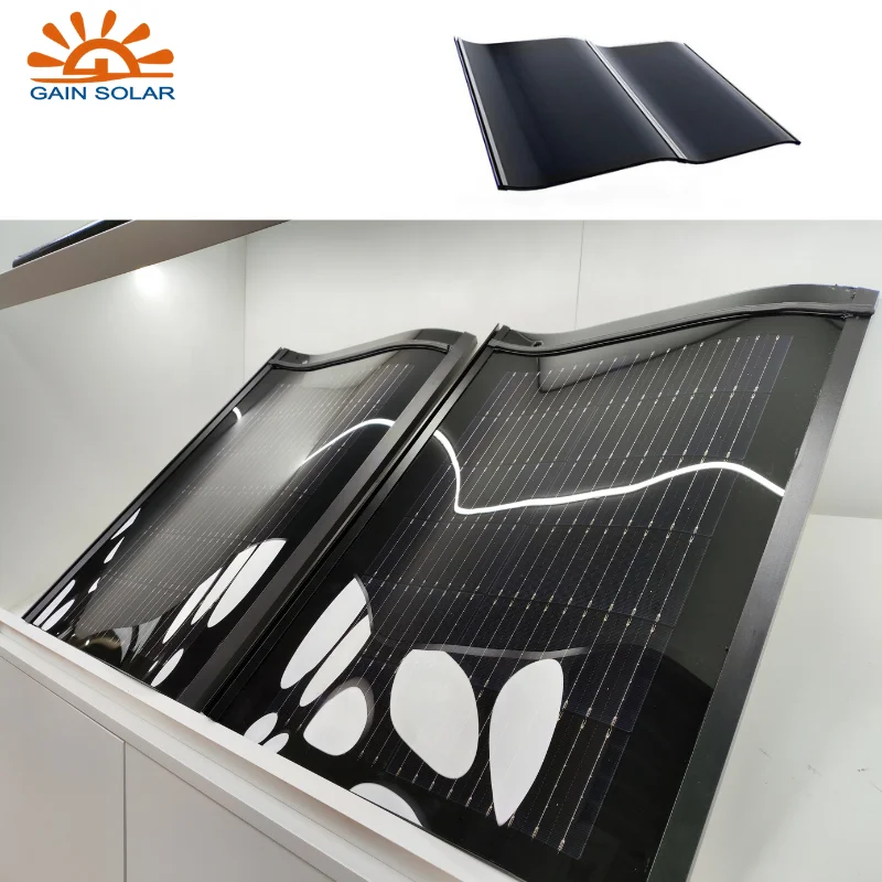 Manufacturer Hantile Curved Solar Roofing Slate Tiles Shingle Photovoltaic Solar Roof Tiles