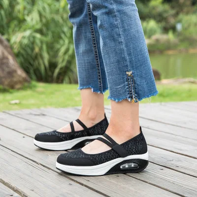 XEY021 light air mesh sneakers old women shoes