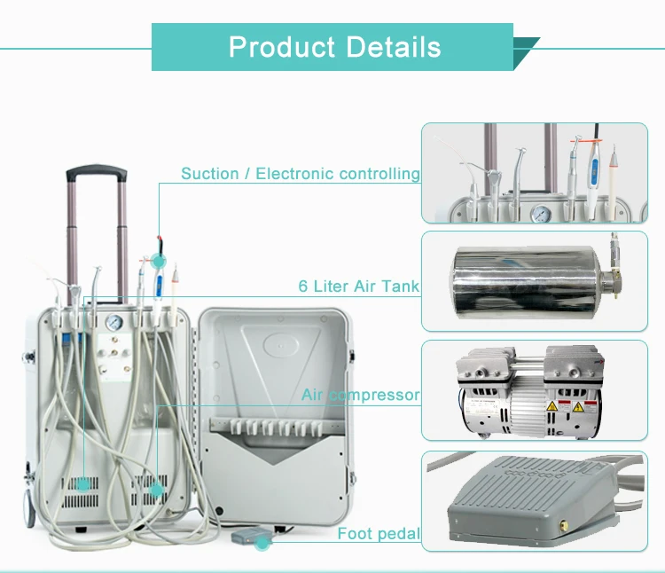 2024 New Best CE Dentist Home Mobile Unidad Dental Odontology Equipment Portable Dental Unit With Air Compressor