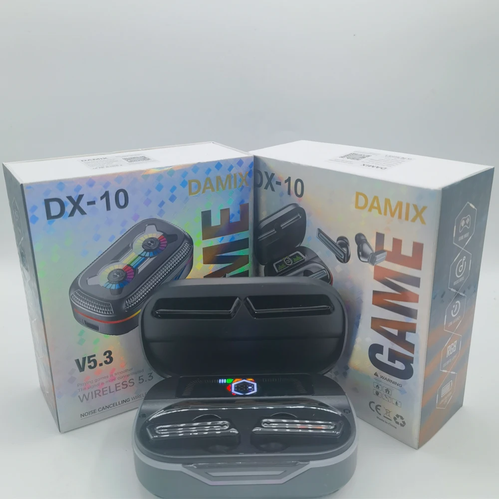 2024 Newest RGB Light DX-10 TWS Earbuds Wireless Earphone with Power Bank Sport Gaming Earphones TWS Headphone Audifonos DX10