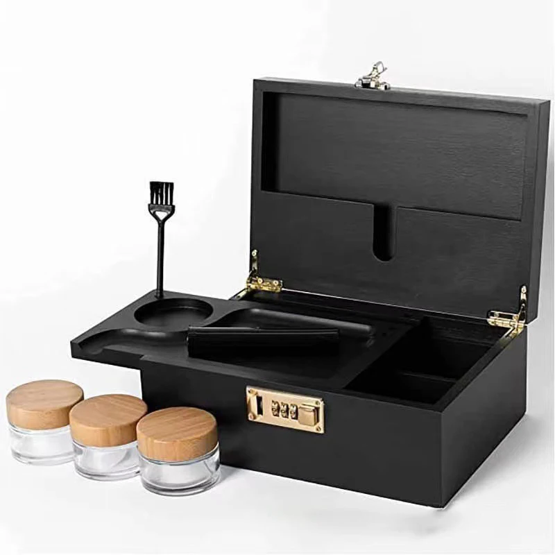 Высококачественная упаковочная коробка, многофункциональная Комбинированная деревянная коробка с замком