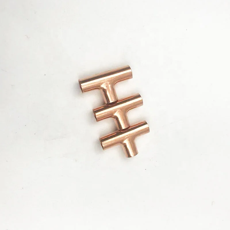 Small Copper Equal Tee 1/4  equal Three Way For Refrigeration Copper Pipe Fitting