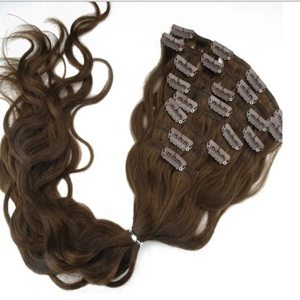 Hot selling products clip in hair extension clip in hair extensions 100% human hair 18 inch, water wave, curly, in stock