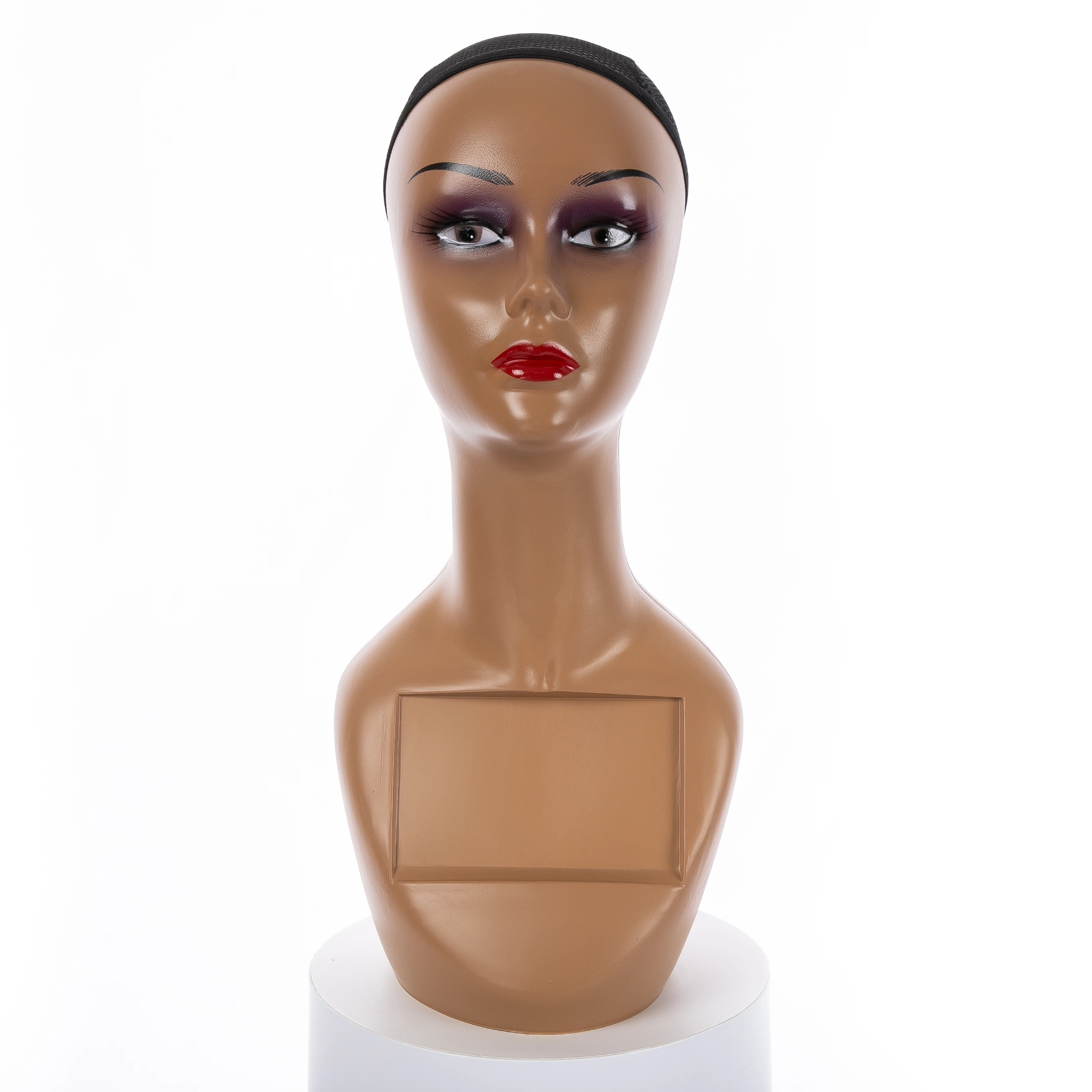 Wholesale Training Mannequin Head with Shoulders Black Female Wig Head Display 1PC Realistic Half Body Double Shoulders