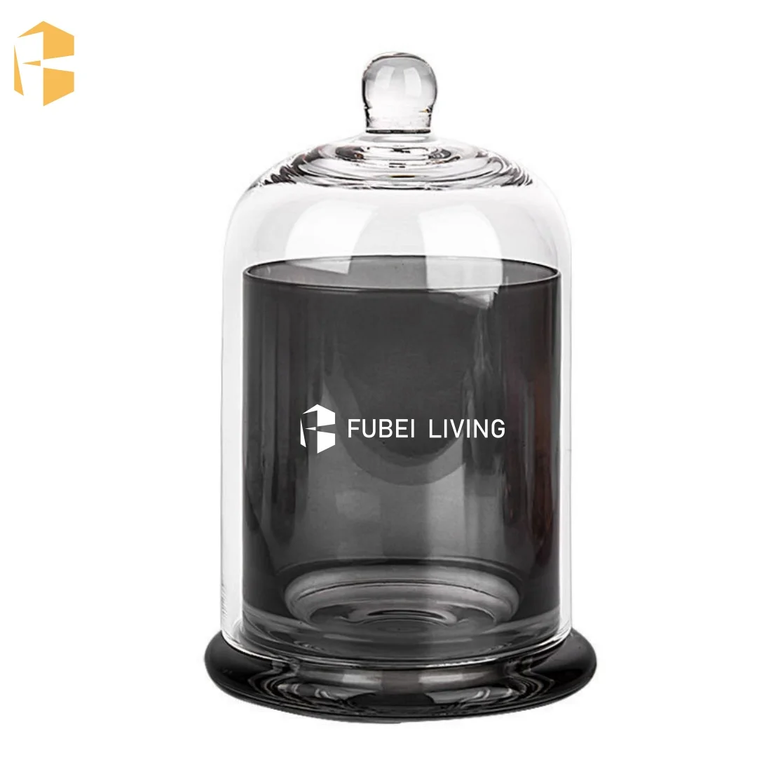 Christmas Holiday Decorative Candle Natural Soy Wax Glass Bell Jar Dome Shape Cover Scented Candle