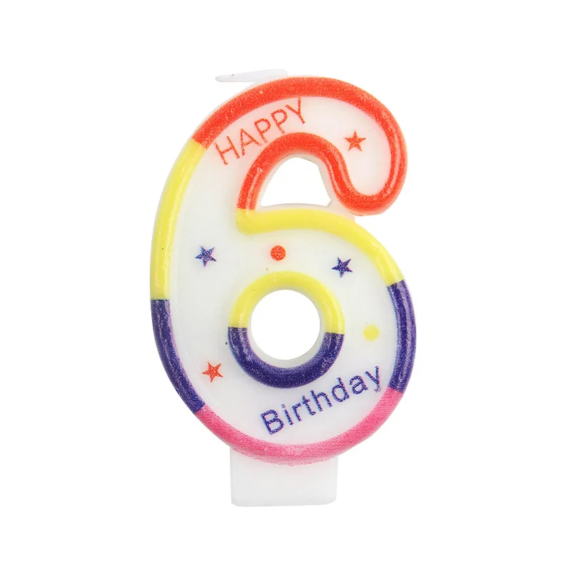 Wholesale Bougies Anniversaire Sparkling Colorful Happy Birthday Cake Candles Party Number Candle
